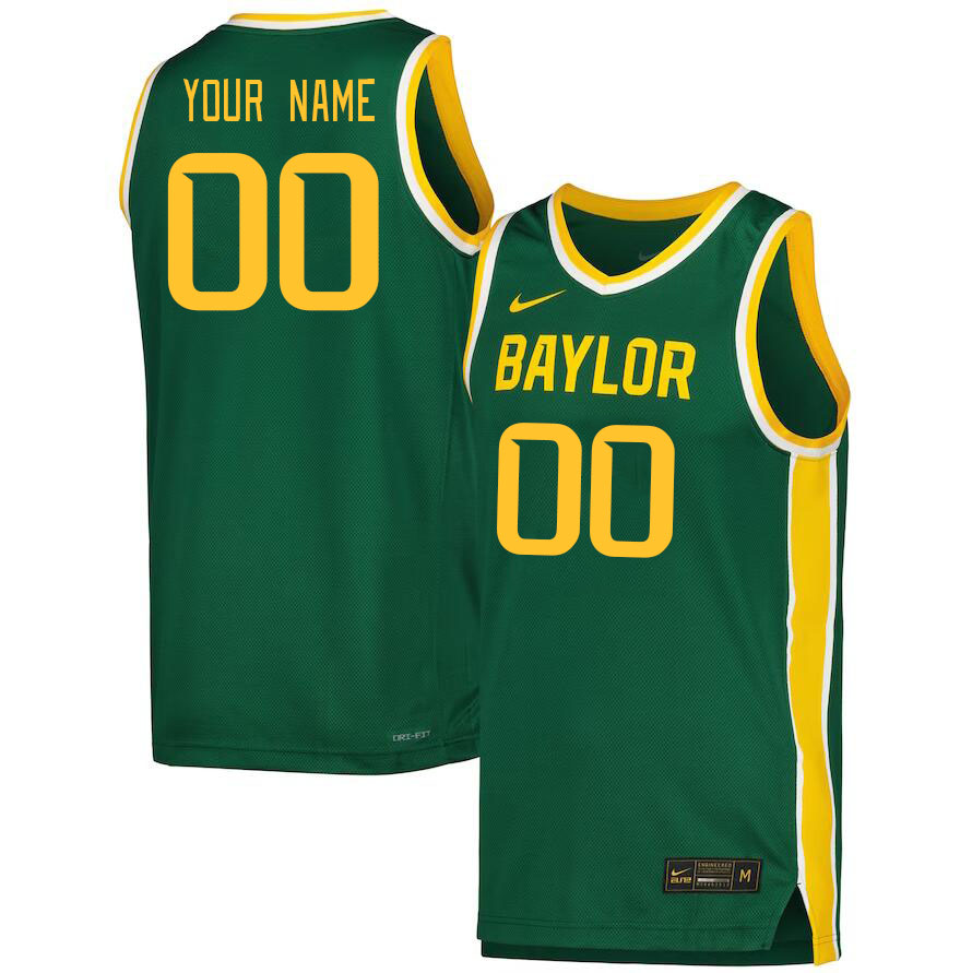 Custom Baylor Bears Name And Number College Basketball Jerseys Stitched-Gold